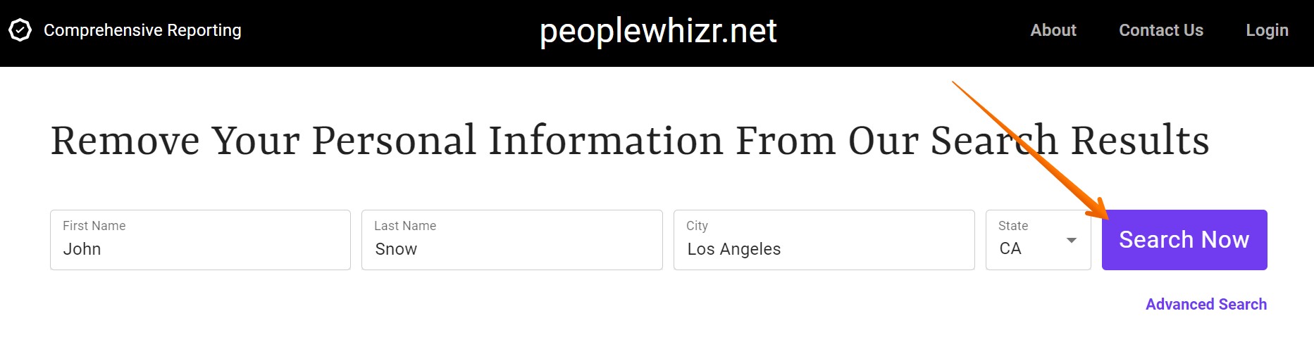 Enter your first name, last name, and city, and select your state from the dropdown menu