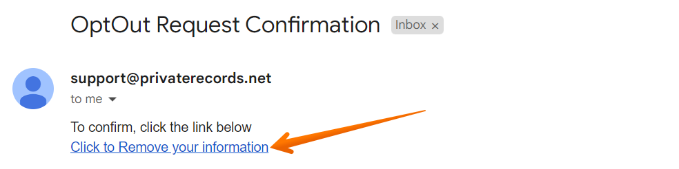 Confirm your opt-out request via email