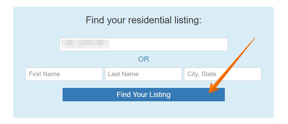 Enter your first name, last name, and city and state or your phone number